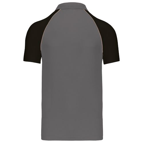 gris pizarra/negro Polo baseball manga corta