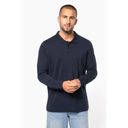 Polo piqué manches longues homme - 1