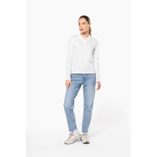 Polo piqué manches longues femme - 6