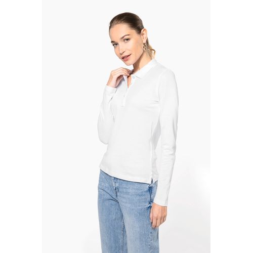 Polo piqué manches longues femme - 5