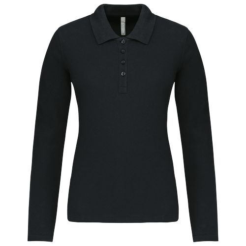 Polo piqué manches longues femme - 8