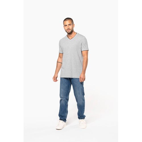 T-shirt maille piquée col V homme - 7