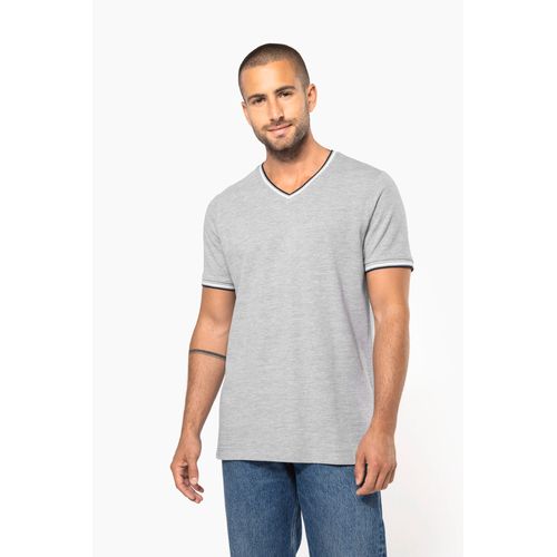 T-shirt maille piquée col V homme - 1