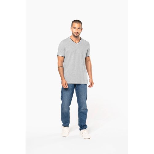 T-shirt maille piquée col V homme - 8