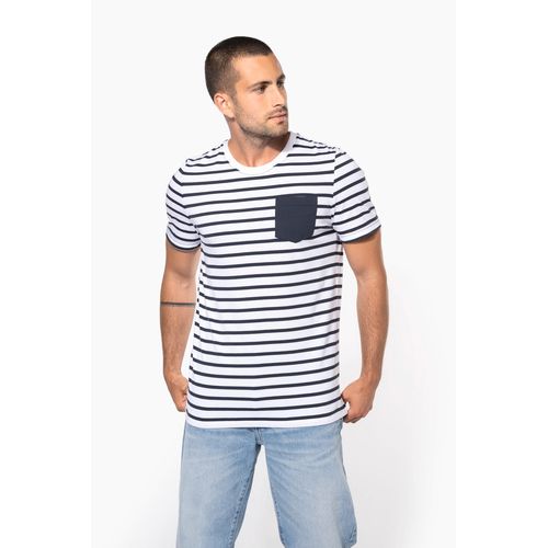 T-shirt rayé marin avec poche manches courtes homme - 6
