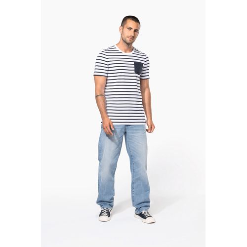 T-shirt rayé marin avec poche manches courtes homme - 5