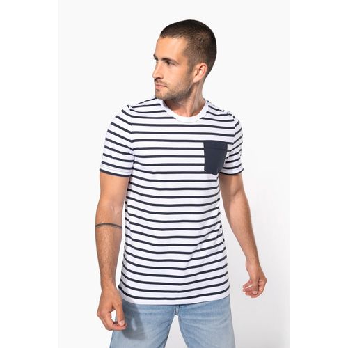 T-shirt rayé marin avec poche manches courtes homme - 1