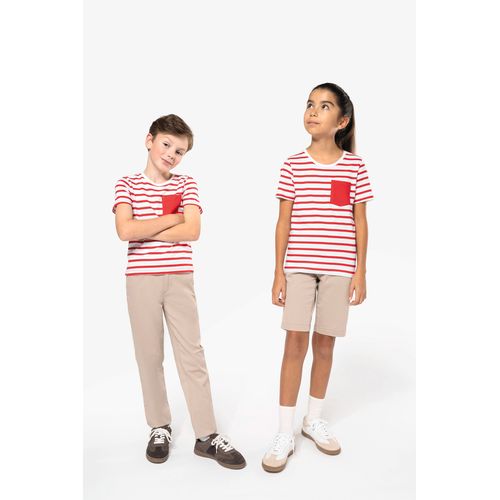 T-shirt rayé marin avec poche manches courtes enfant - 10