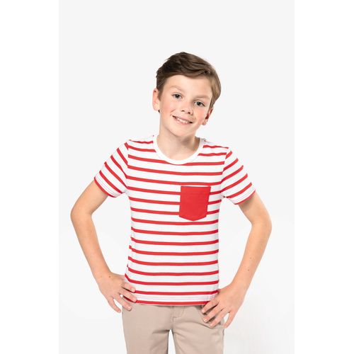T-shirt rayé marin avec poche manches courtes enfant - 13