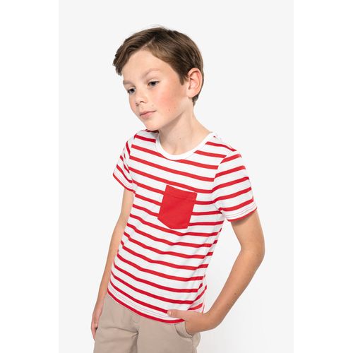T-shirt rayé marin avec poche manches courtes enfant - 3