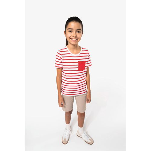 T-shirt rayé marin avec poche manches courtes enfant - 7