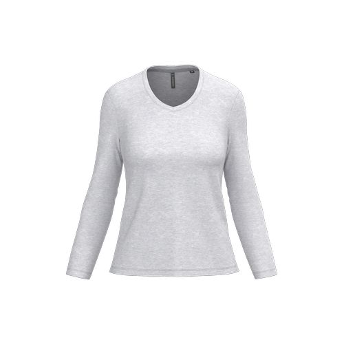 T-shirt col V manches longues femme - 7