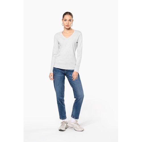T-shirt col V manches longues femme - 6