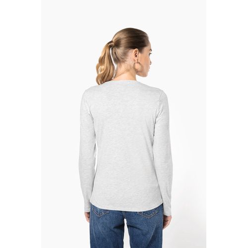 T-shirt col V manches longues femme - 2
