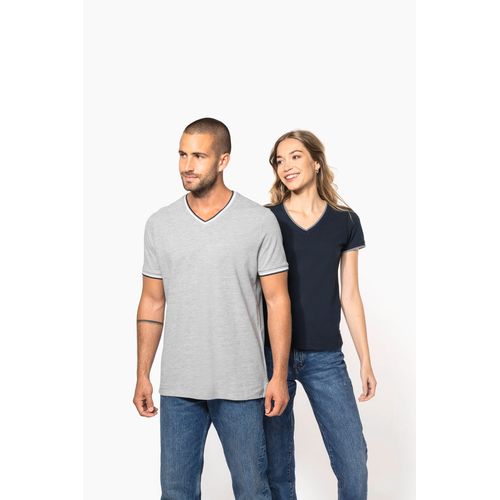T-shirt maille piquée col V femme - 11