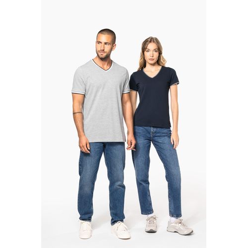 T-shirt maille piquée col V femme - 10