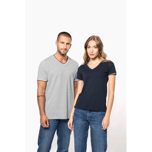 T-shirt maille piquée col V femme - 8