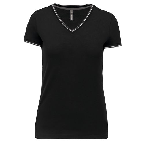T-shirt maille piquée col V femme - 13