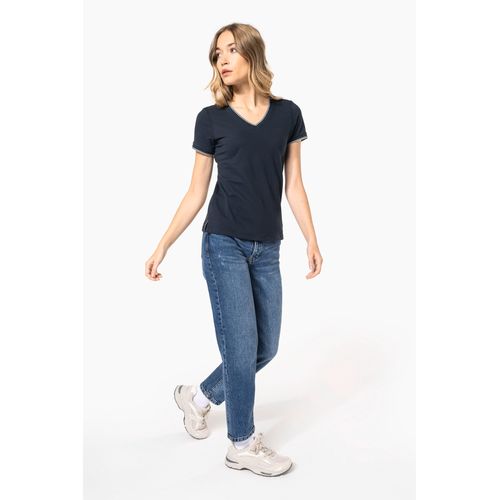 T-shirt maille piquée col V femme - 12