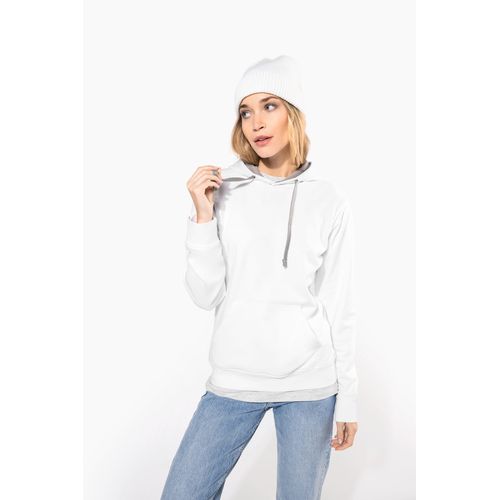Sweat-shirt capuche contrastée femme