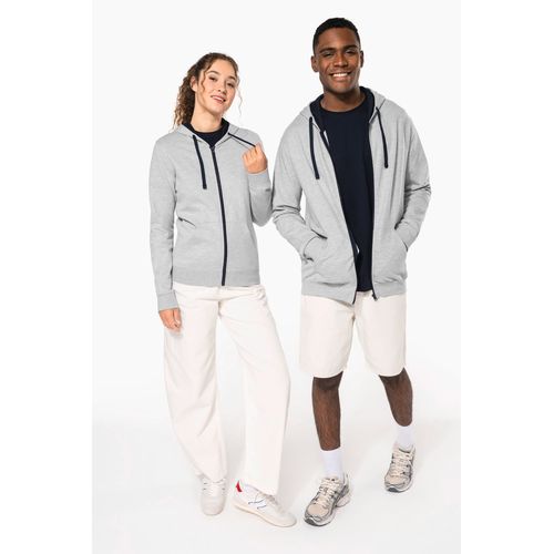 Sweat-shirt zippé capuche contrastée - 8