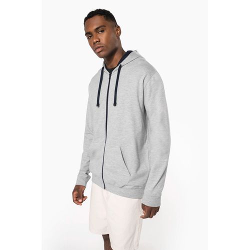 Sweat-shirt zippé capuche contrastée - 1