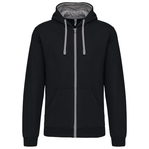Sweat-shirt zippé capuche contrastée - 13