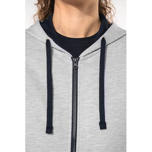 Sweat-shirt zippé capuche contrastée femme - 3