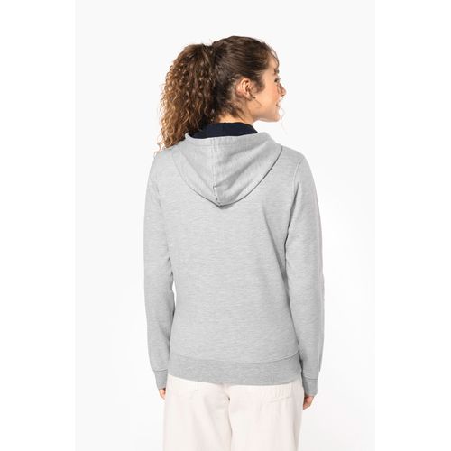 Sweat-shirt zippé capuche contrastée femme - 2