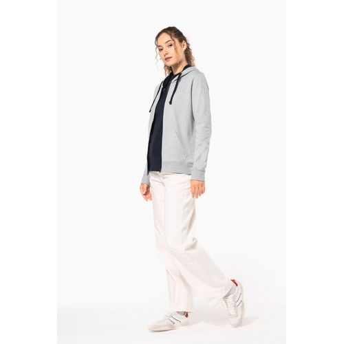 Sweat-shirt zippé capuche contrastée femme - 12