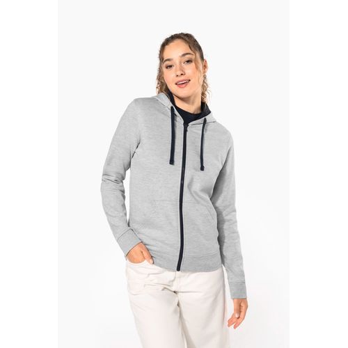 Sweat-shirt zippé capuche contrastée femme - 11