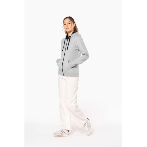 Sweat-shirt zippé capuche contrastée femme - 8