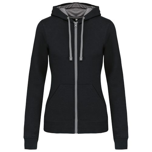 Sweat-shirt zippé capuche contrastée femme - 13
