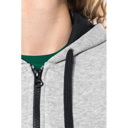 Sweat-shirt zippé capuche contrastée femme - 6