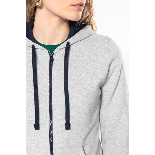 Sweat-shirt zippé capuche contrastée femme - 7