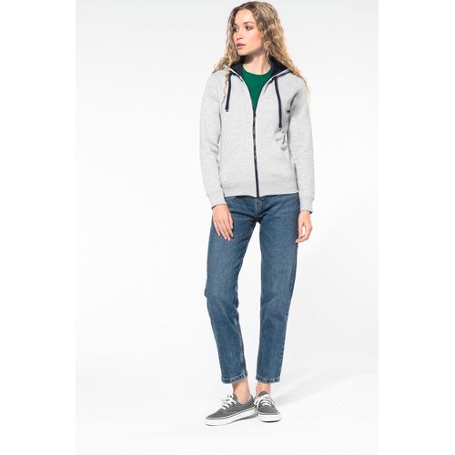 Sweat-shirt zippé capuche contrastée femme - 3