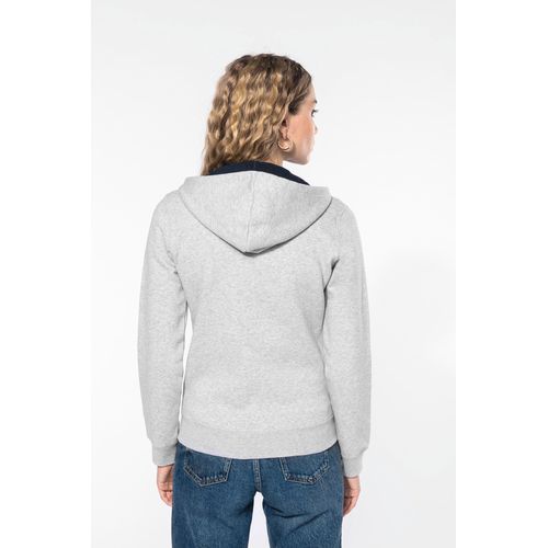 Sweat-shirt zippé capuche contrastée femme - 2