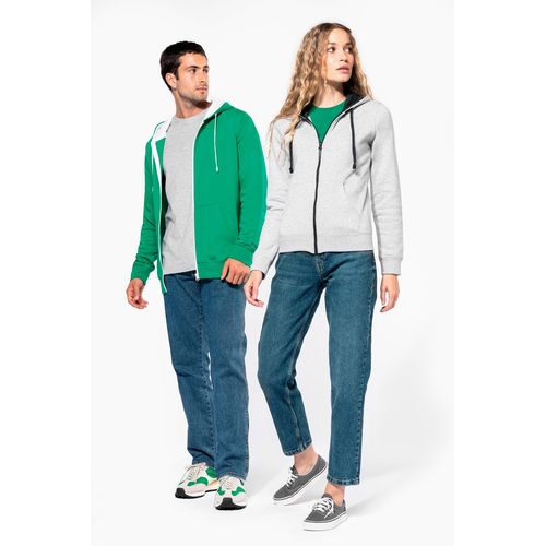 Sweat-shirt zippé capuche contrastée femme - 5