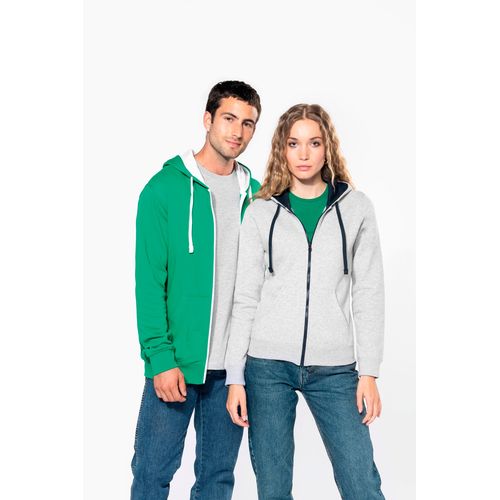 Sweat-shirt zippé capuche contrastée femme - 4