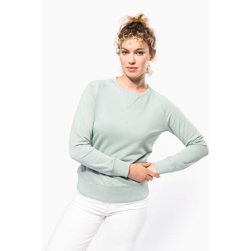 SUDADERA ALGODÓN ORGÁNICO CON CUELLO REDONDO Y MANGAS RAGLAN DE MUJER