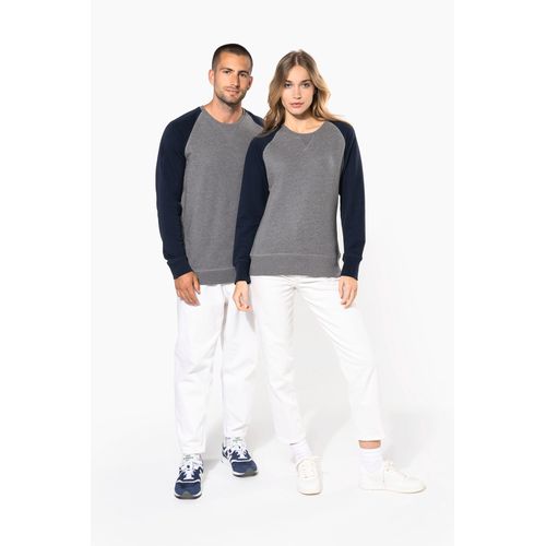Sweat-shirt French Terry Bio bicolore col rond manches raglan homme - 12