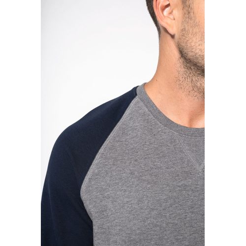 Sweat-shirt French Terry Bio bicolore col rond manches raglan homme - 5