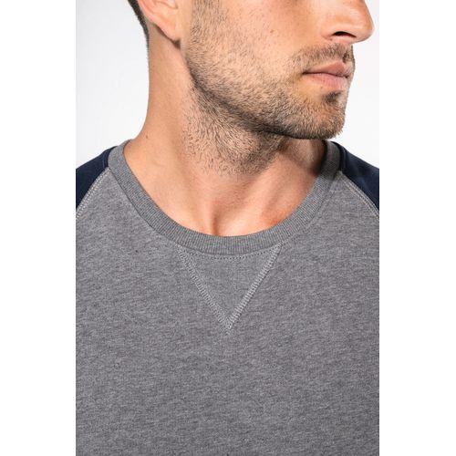 Sweat-shirt French Terry Bio bicolore col rond manches raglan homme - 3