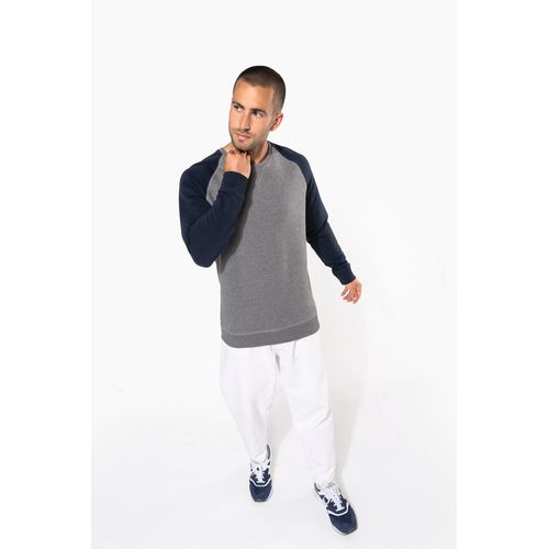 Sweat-shirt French Terry Bio bicolore col rond manches raglan homme - 10