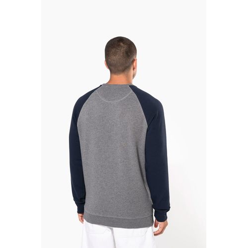 Sweat-shirt French Terry Bio bicolore col rond manches raglan homme - 2