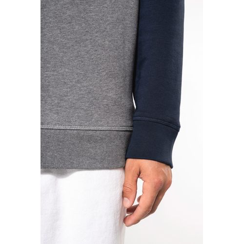 Sweat-shirt French Terry Bio bicolore col rond manches raglan homme - 7