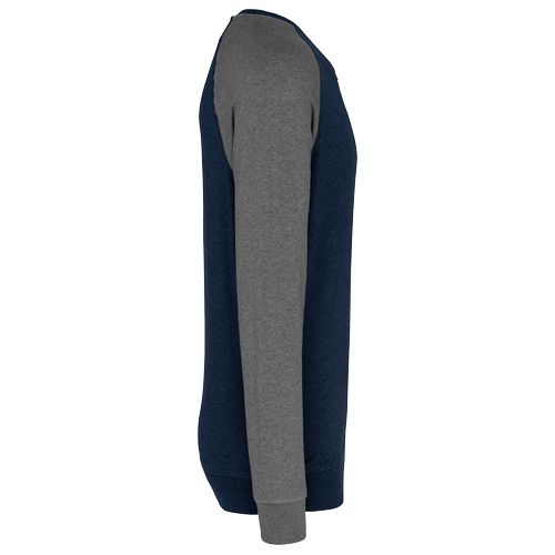 Sweat-shirt French Terry Bio bicolore col rond manches raglan homme - 16