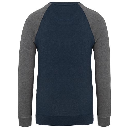 Sweat-shirt French Terry Bio bicolore col rond manches raglan homme - 14