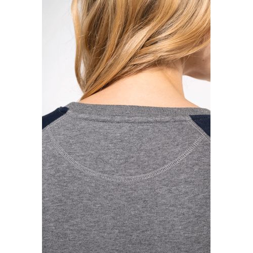 Sweat-shirt French Terry Bio bicolore col rond manches raglan femme - 4