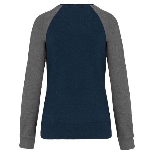Sweat-shirt French Terry Bio bicolore col rond manches raglan femme - 12